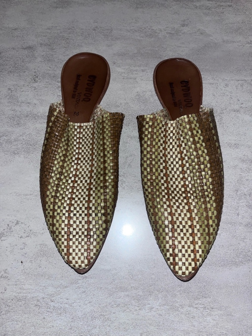 Cydwoq Orient Olive Brown Woven Slip-On Mule - Picture 6 of 9